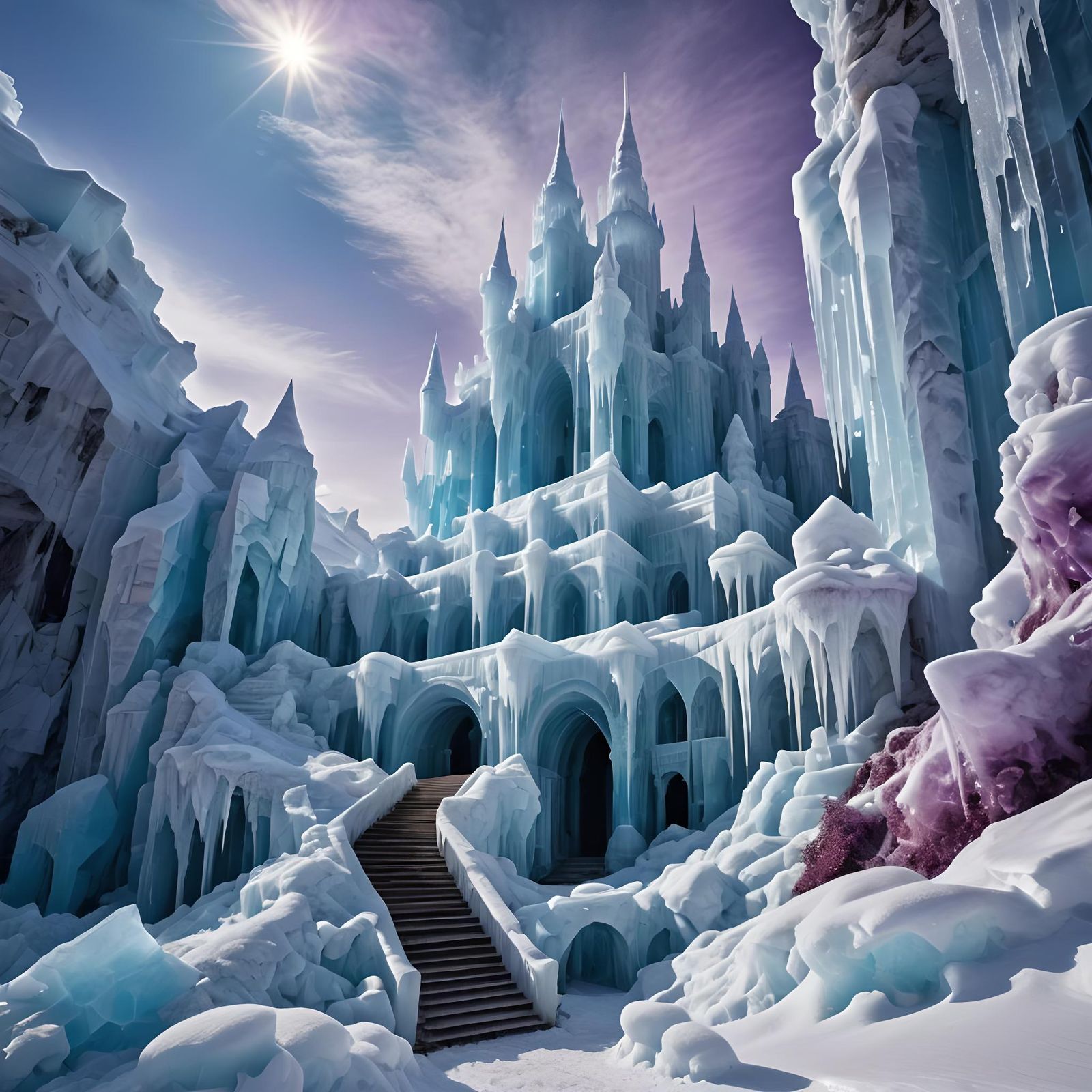 Majestic Ice Palaces of the Frozen Kingdom