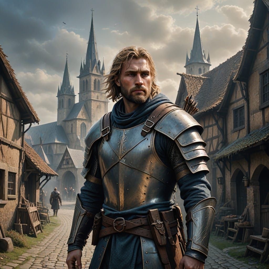 Gritty Fantasy Warrior in Weathered Armor