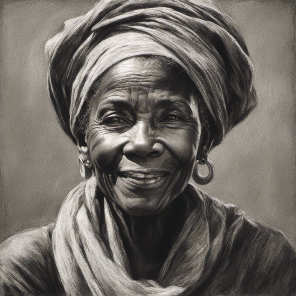 Graphite and Chalk Portrait of an Elderly Woman