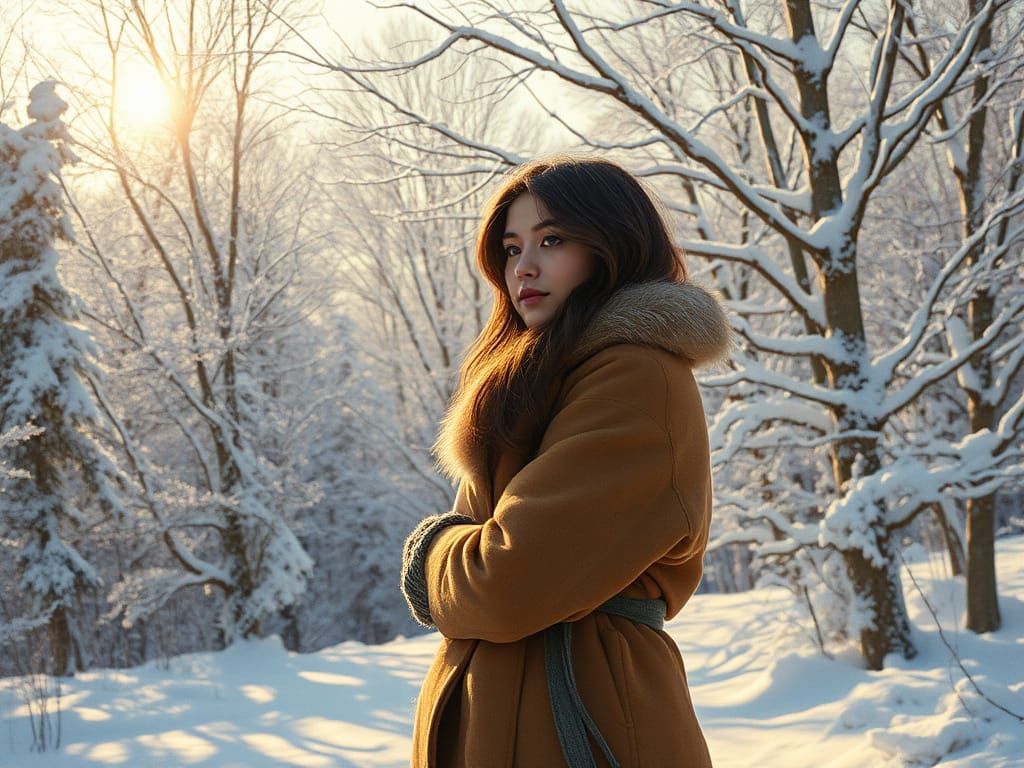 Golden Light Illuminates Winter Landscape