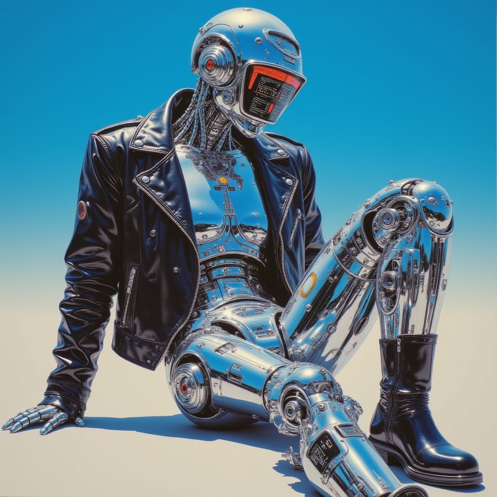Hyperrealistic Robot in Vintage Pin-Up Style