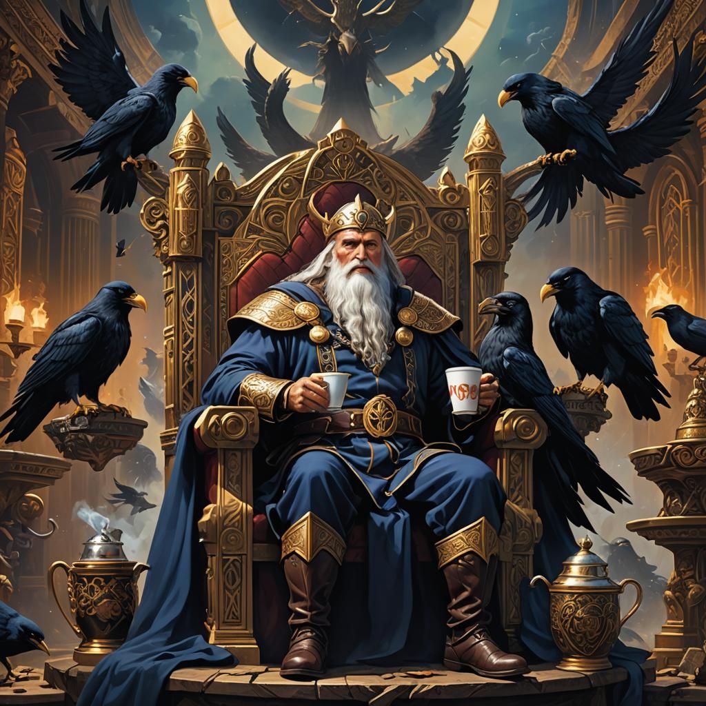 Odin Drinks Coffee: Steve Rude Comic Style