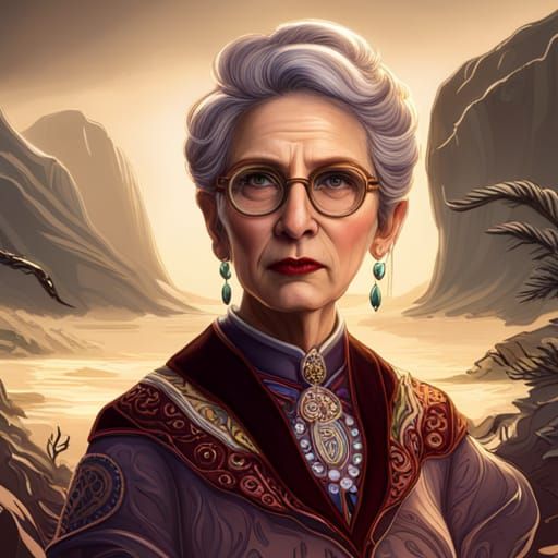 Eccentric Lady Portrait in Detailed Matte Painting