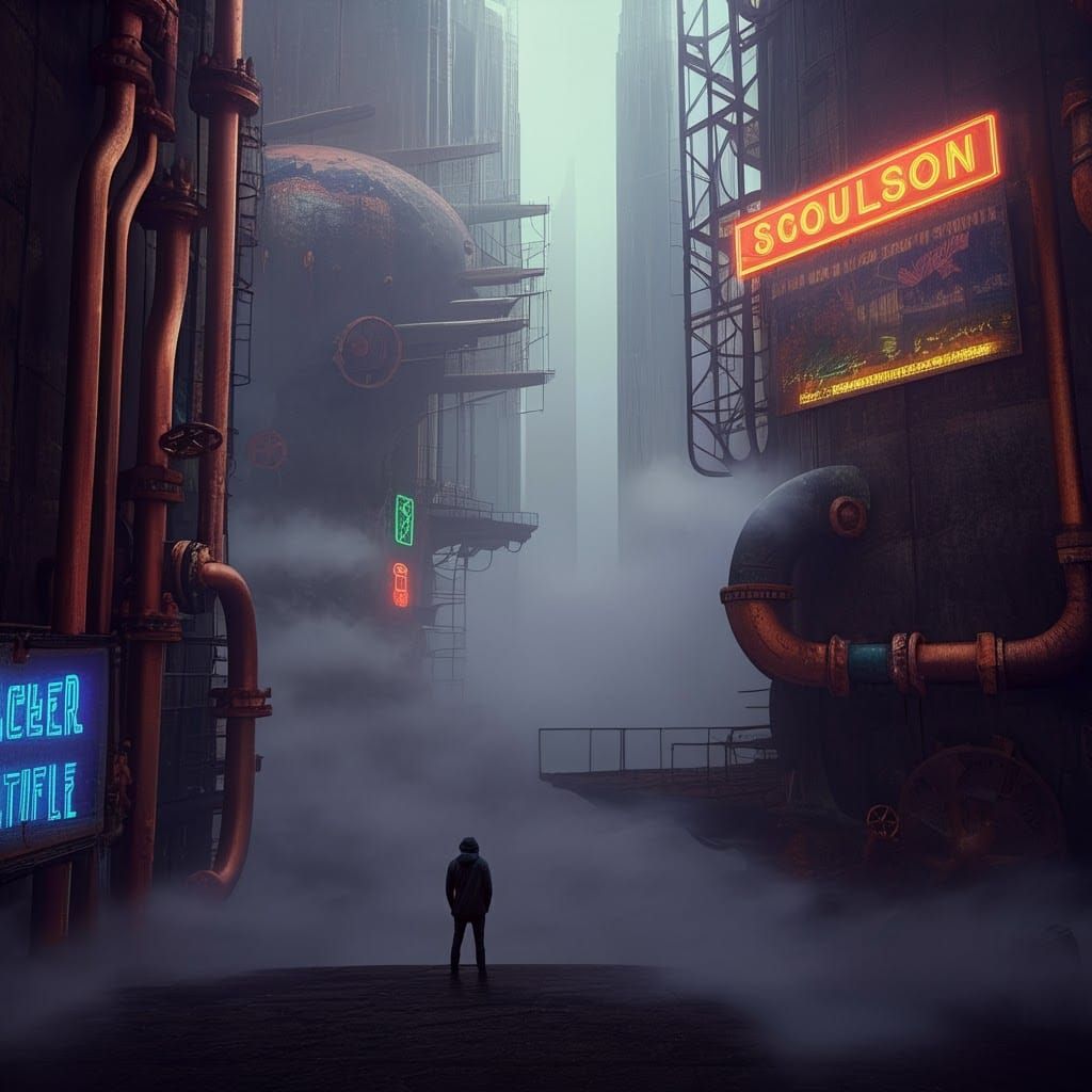 Dystopian Metropolis: A Retro-Futuristic Vision