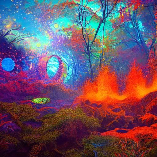 Rainbow Dragon vs Shadow Dragon in Digital Art