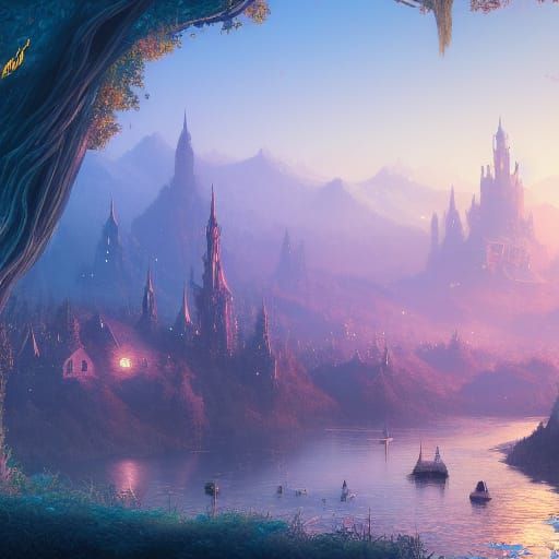 Fantastical Moonriver Concept Art in Deep Color