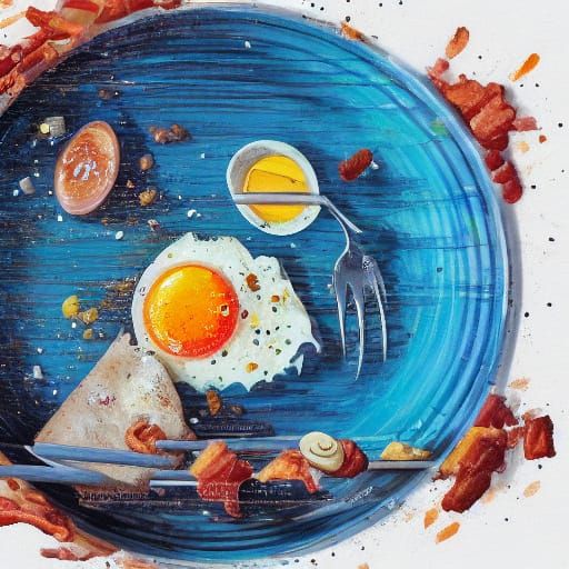 Vibrant Morning Breakfast Scene in 3D Anime Style