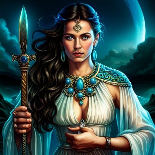 Fantasy Amazon Priestess at Aphrodite's Altar