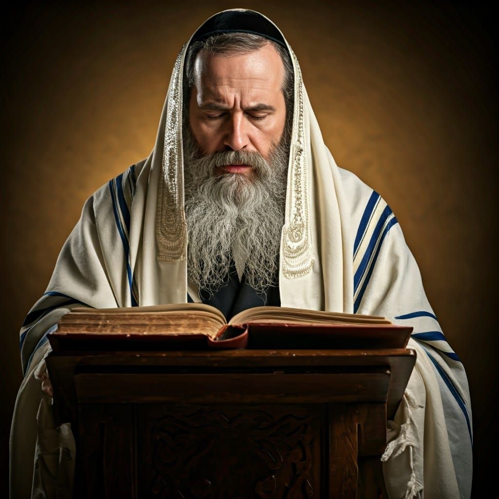 Rabbi in Prayer: Golden Cinematic Devotion