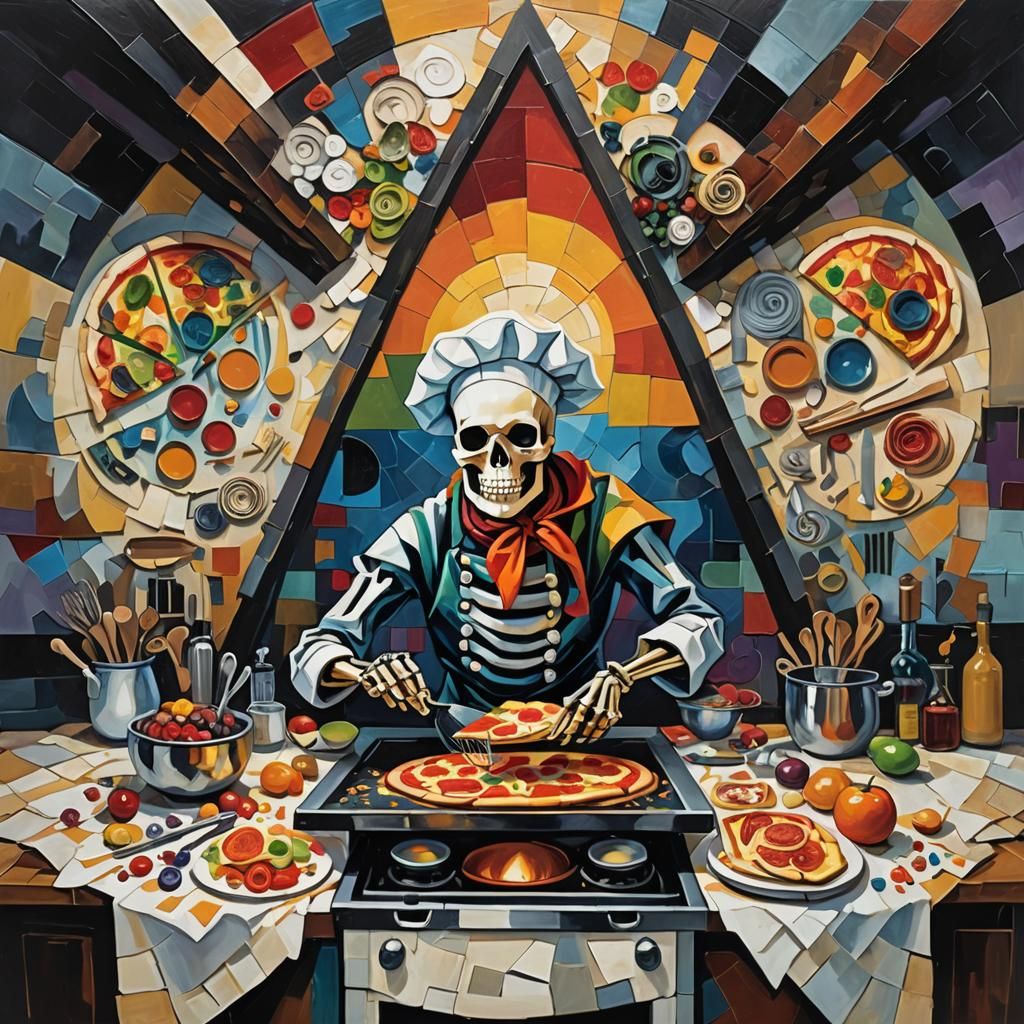 Cubist Death Chef Creates Mystical Pizza