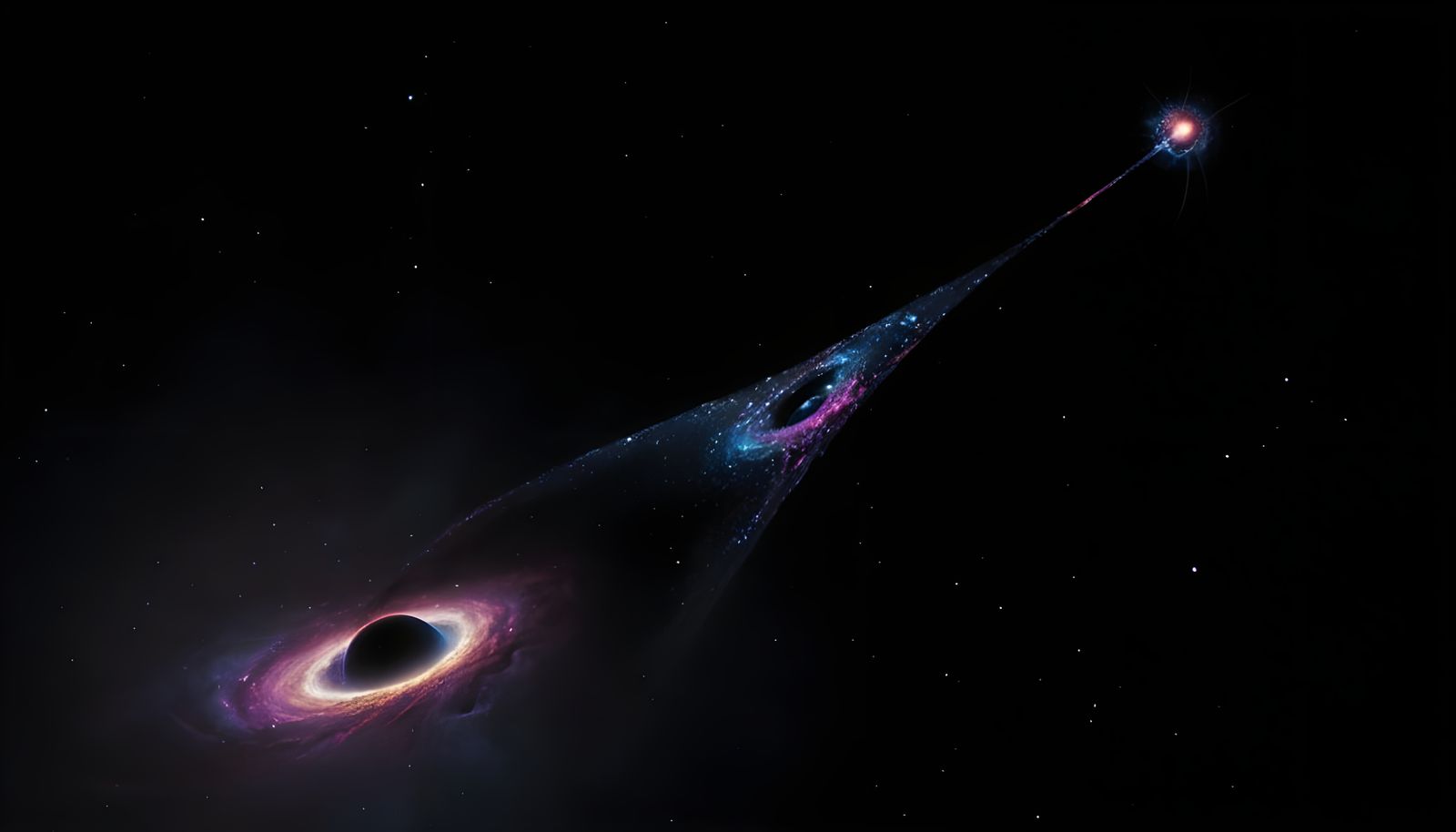Black Hole Warps Galaxy in Hyperrealistic Concept Art