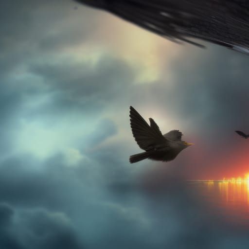 Blackbird in Autumn Winds: Detailed Matte Painting