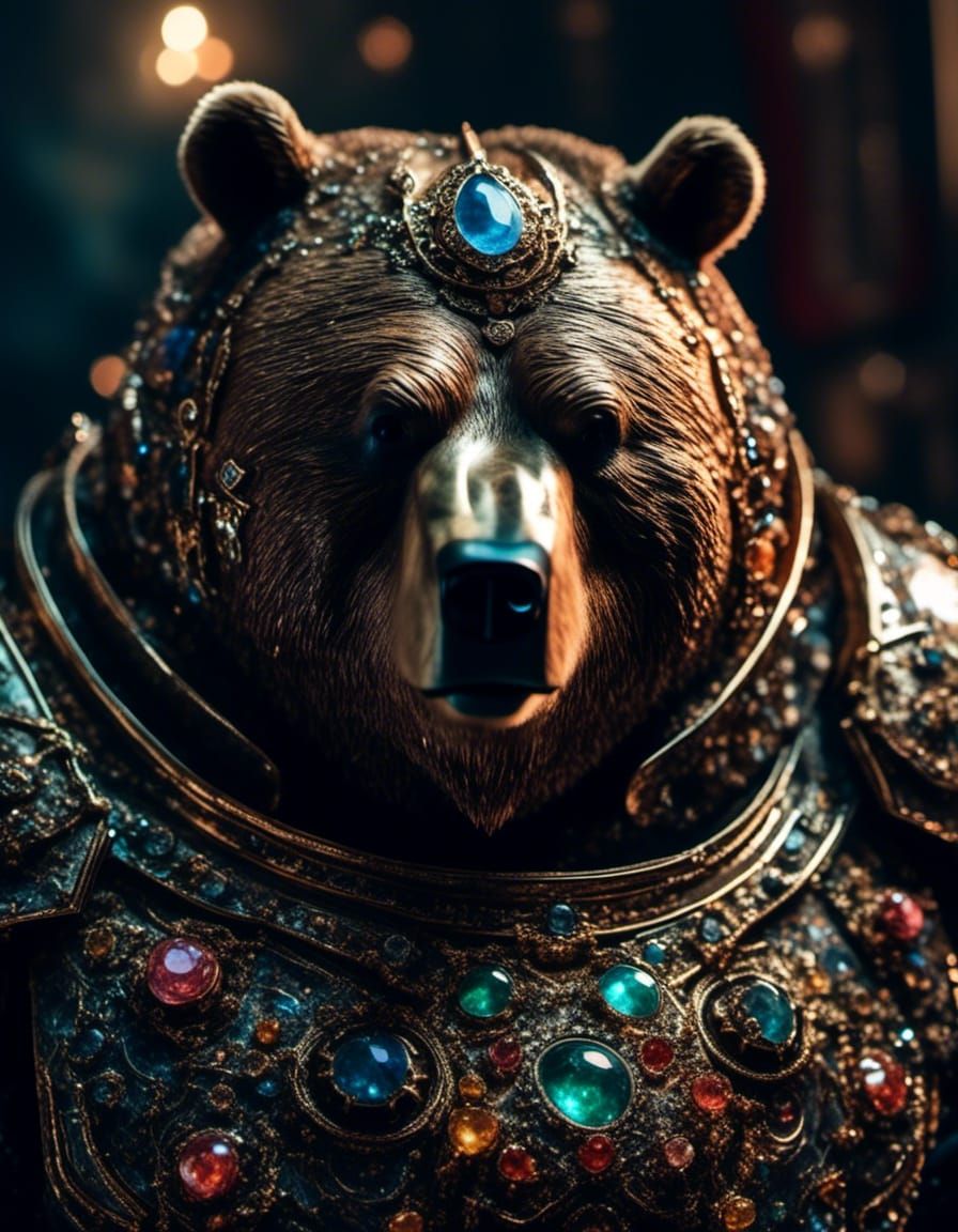 Cosmic Gem Armored Bear Portrait