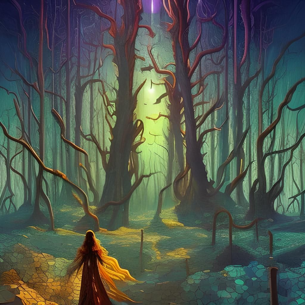 Glass Shard Forest in Pop Art Style