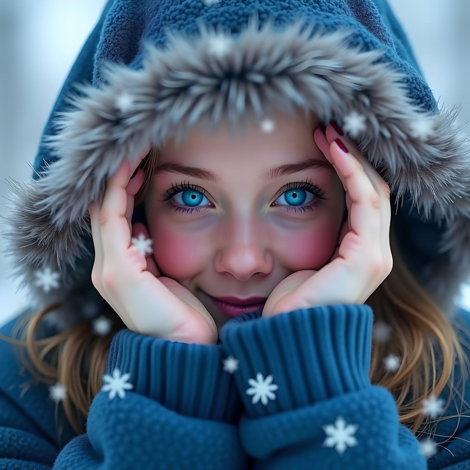 Girl's Hands Forming Heart with Bokeh Effect