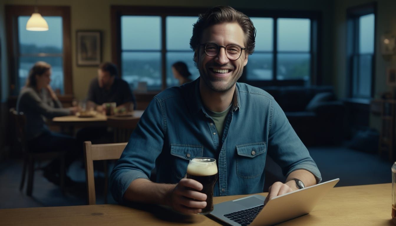 Toasting Colleagues in a Modern Living Room