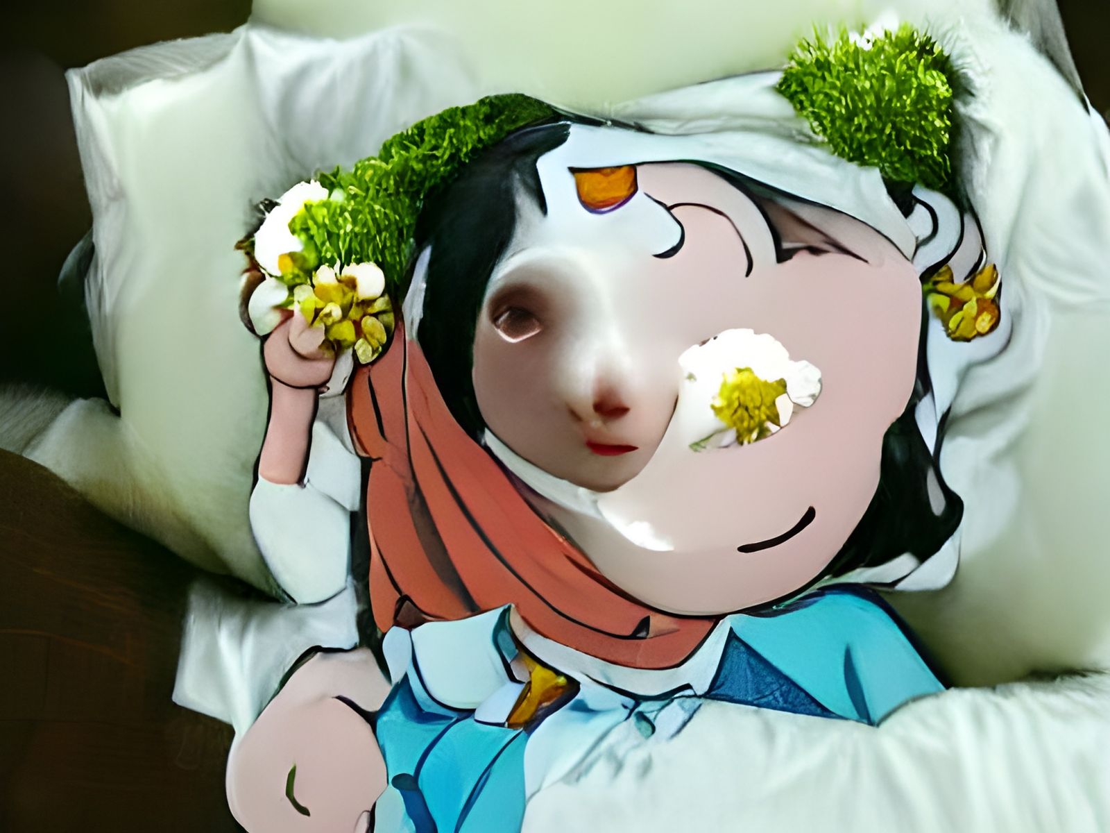 Girl in Flower Field: Photorealistic Style