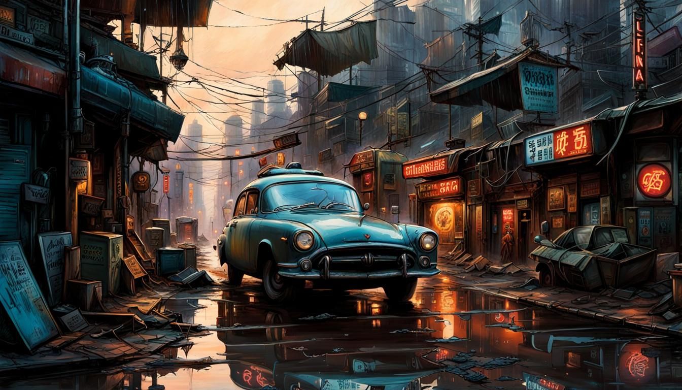 Tentacula Creature in Post-Apocalyptic Cityscape