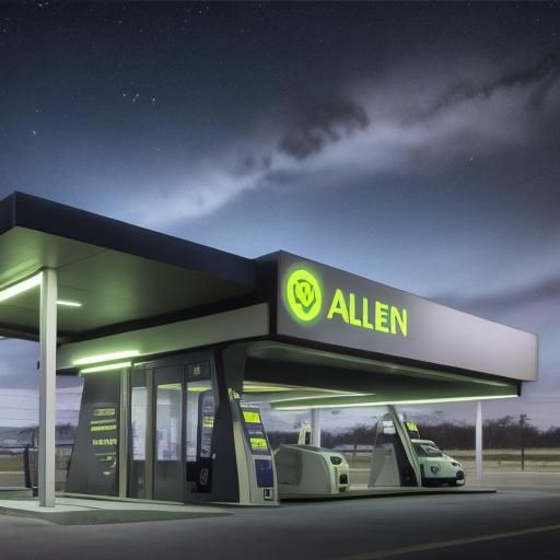 Tabby Space Cat at Alien Gas Station