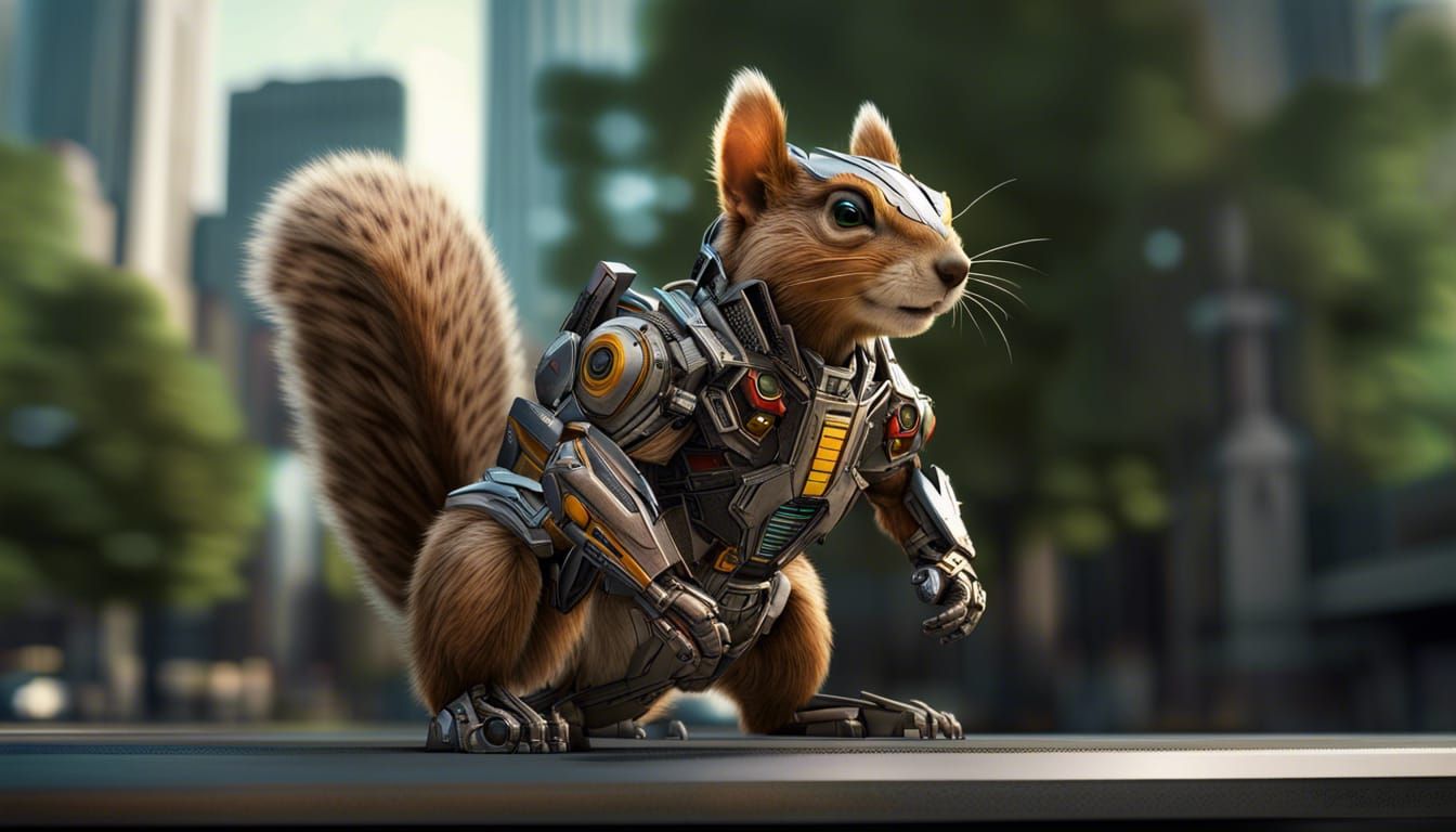 Squirrel Transformer Armor in Hyperdetailed CGI