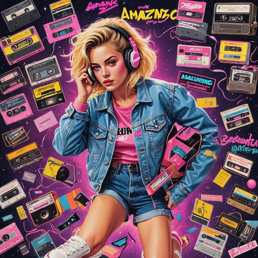 80s Album Cover: Blonde Girl in Space