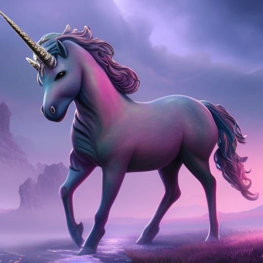 Fantastical Unicorns in Detailed Matte Painting