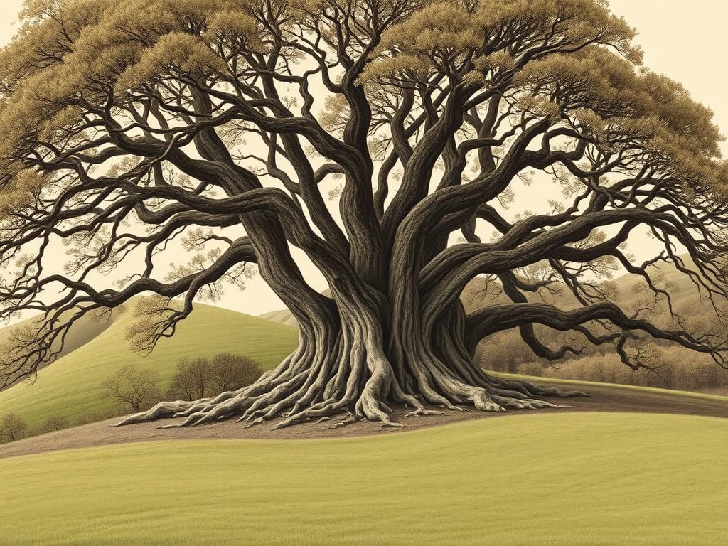 Ancient Beech Trees as Intaglio Etching