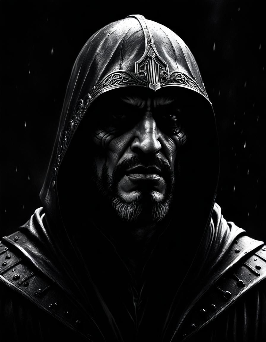 Vampire Blood Mage in Urban Sci-Fi: Charcoal Sketch