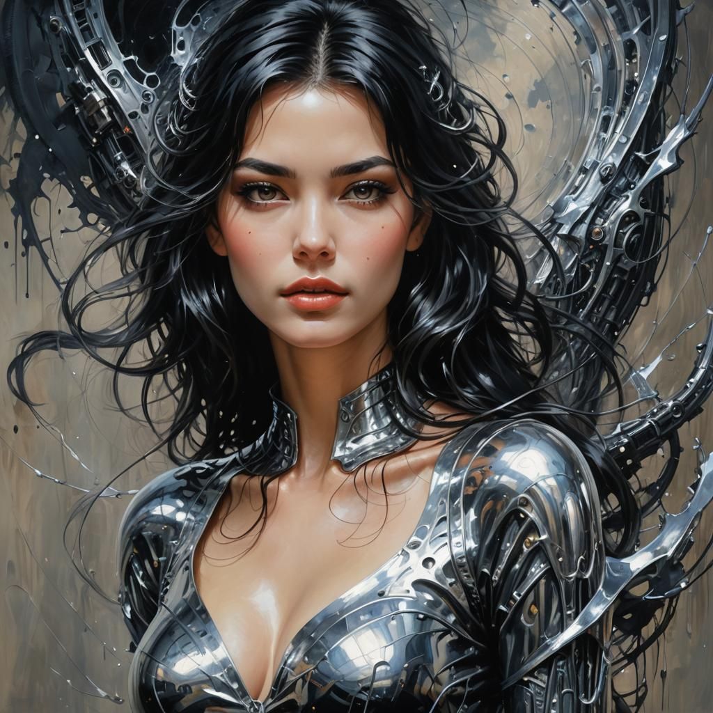 Gorgeous Woman Portrait in Oil Painting Style