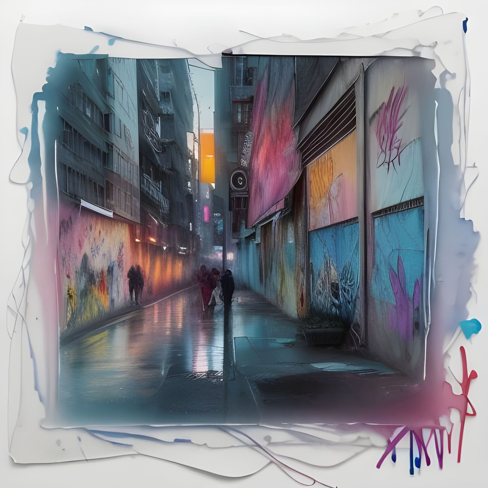 Graffiti Art with Watercolor and Embroidery