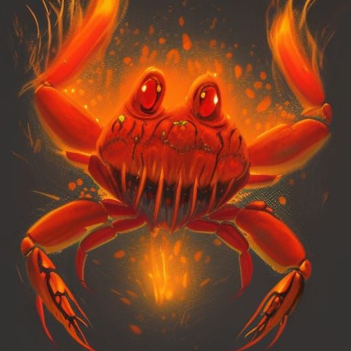 Poisonous Undead Fire Crab in Dark Academia