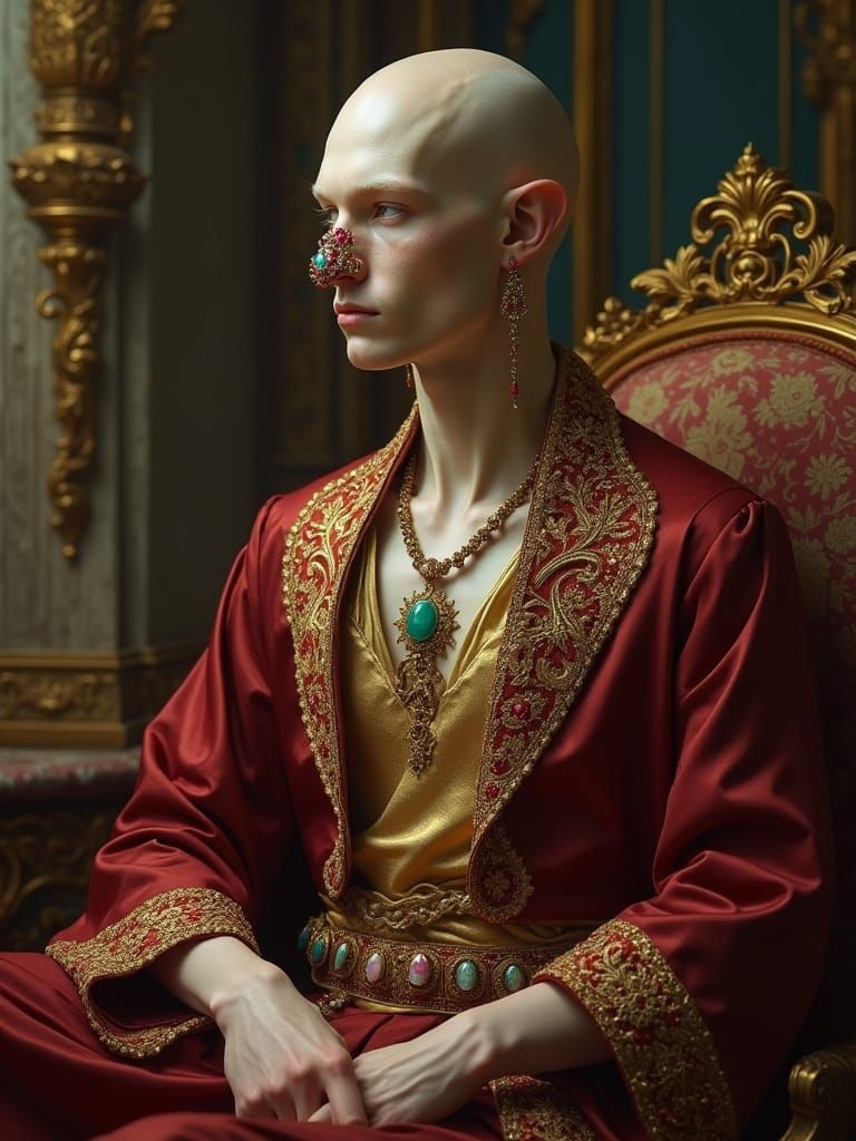 Regal Merchant Prince in Opulent Splendor
