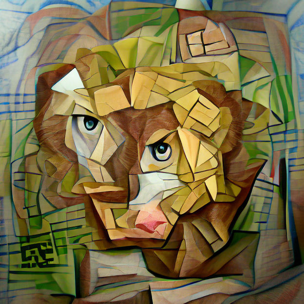 Lion in Cubist Style