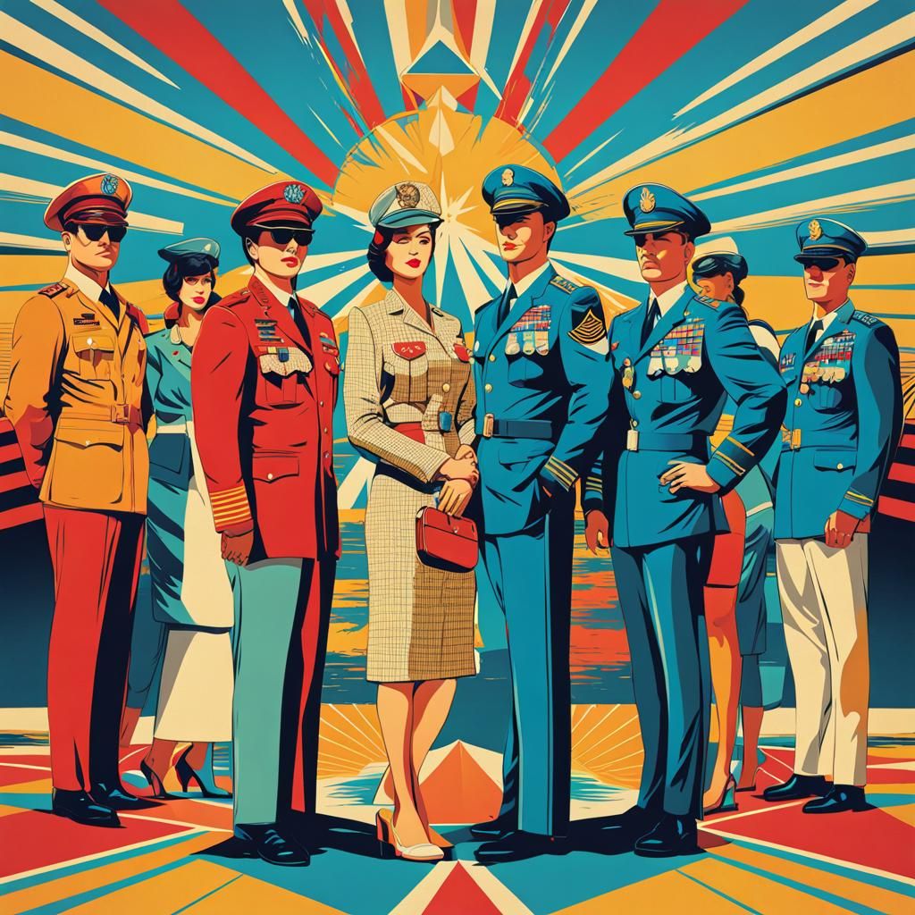 Hawaii Theme Air Force Party in Pop Art Style