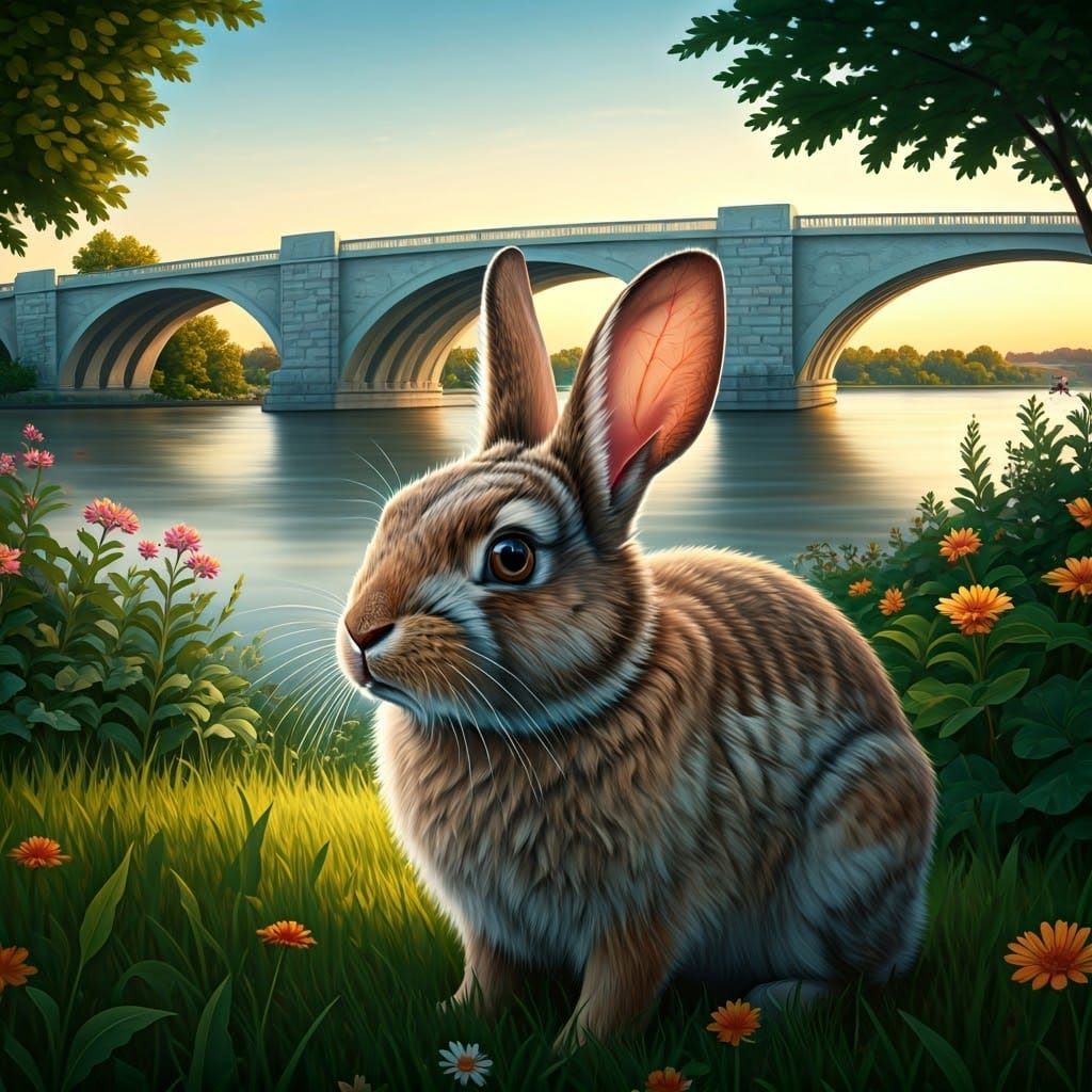 Surreal Wildlife Sanctuary Scene in Dreamy Artistic Style