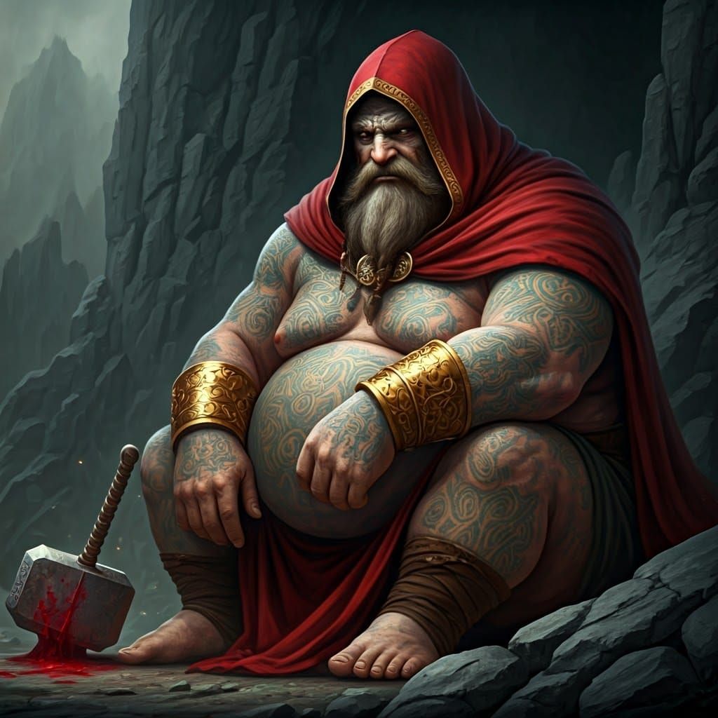 Giant Celtic Warrior with Hammer