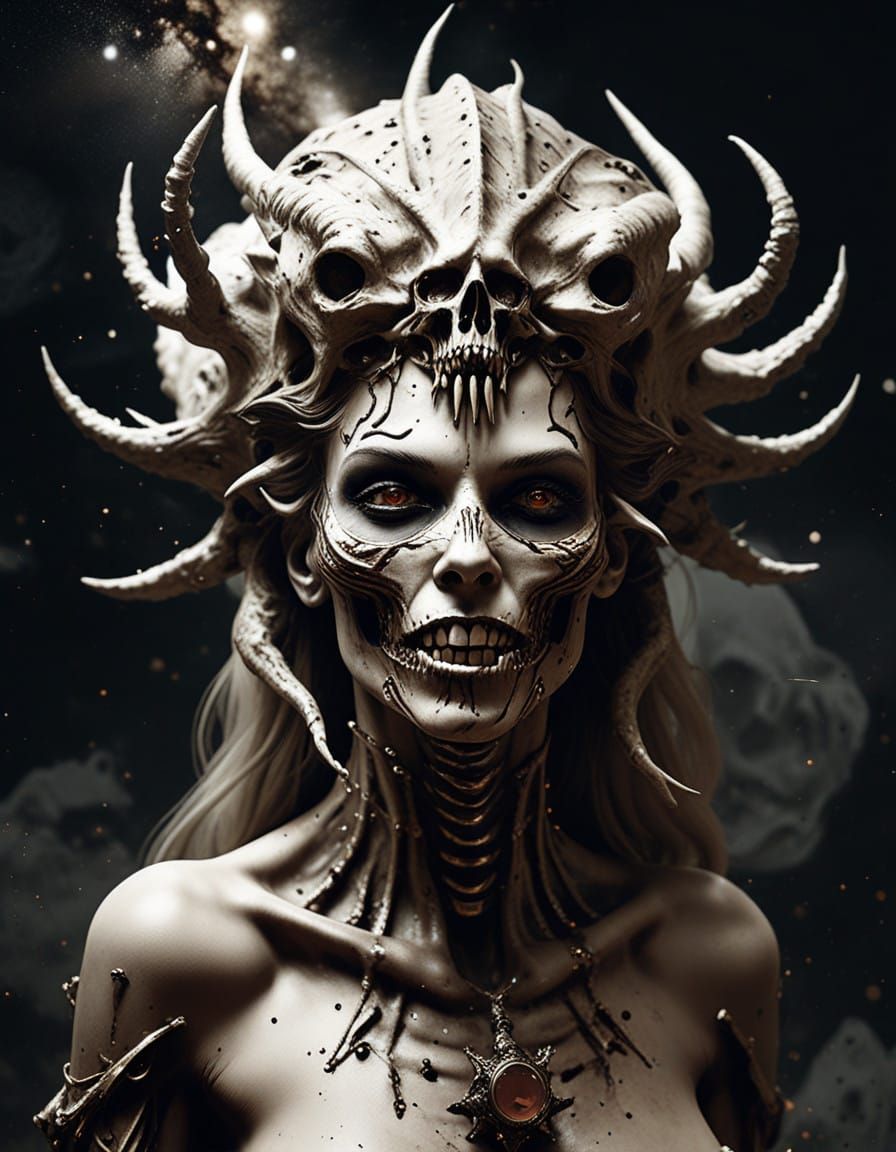 Grim Neo-Primitivism Queen Devouring Love in Galactic Zombie...