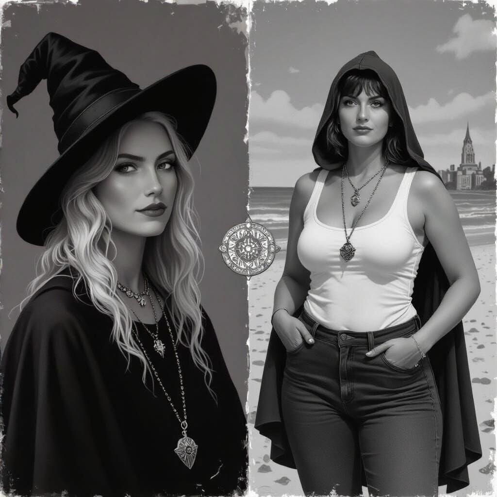 Occult Battlefield: Hoodoo Vibes in Rockwell Kent Style