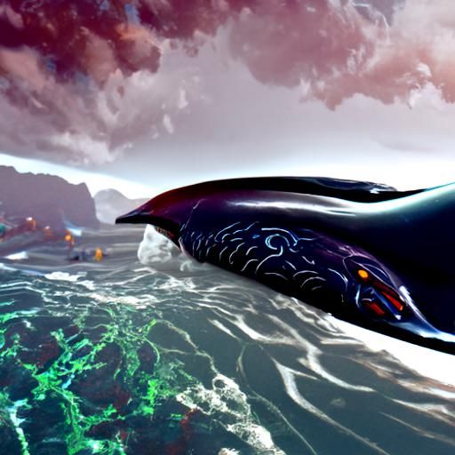 Detailed Whale Swimming in Ocean: 8K Unreal Engine