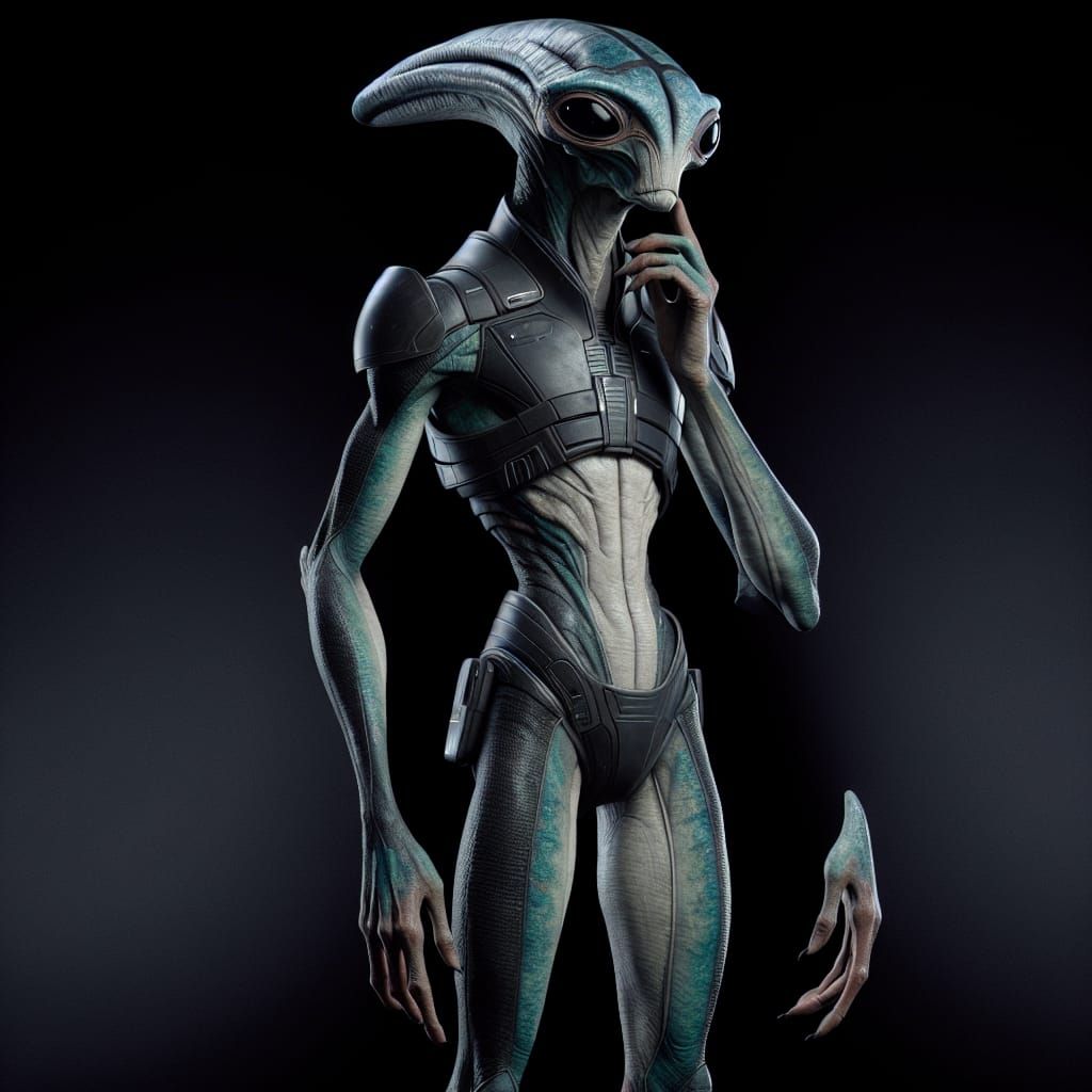 Salarian Scientist from a Sci-Fi Video Game