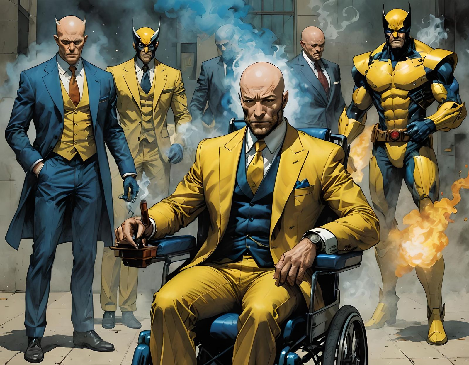 Professor X and Wolverine: Fantasy Art Portrait