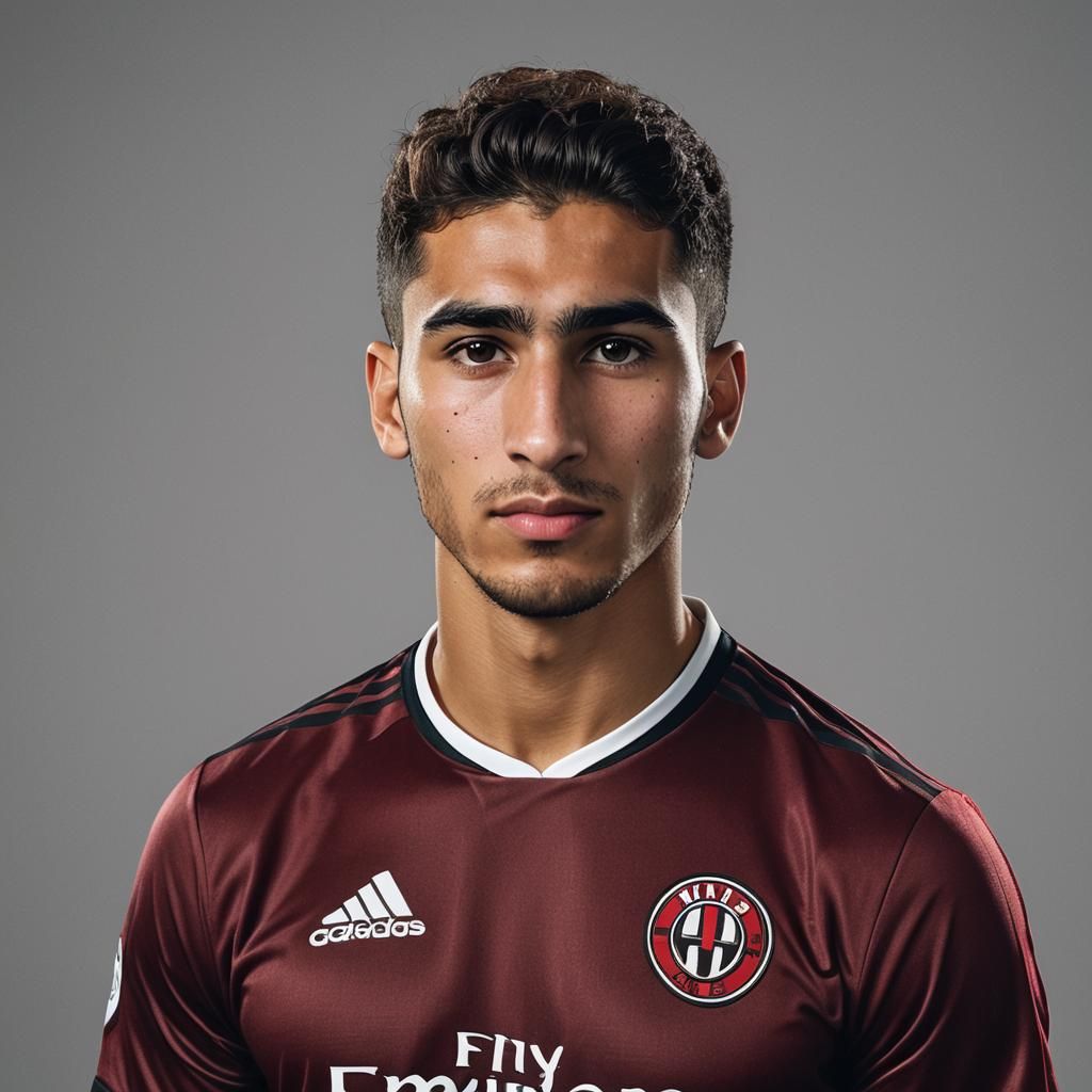 Moroccan Soccer Player Portrait in Studio Lighting