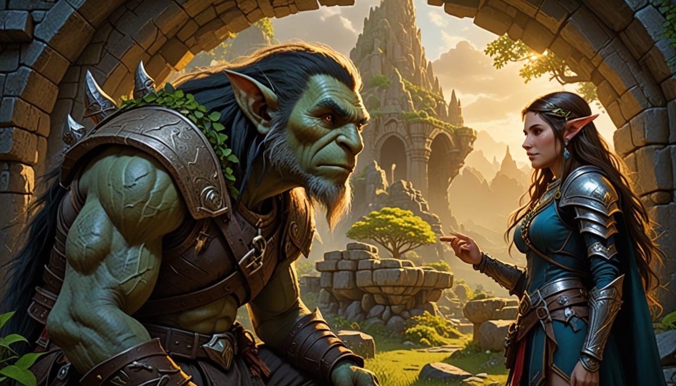 Friendly Troll Engages in Thoughtful Conversation with Elf R...