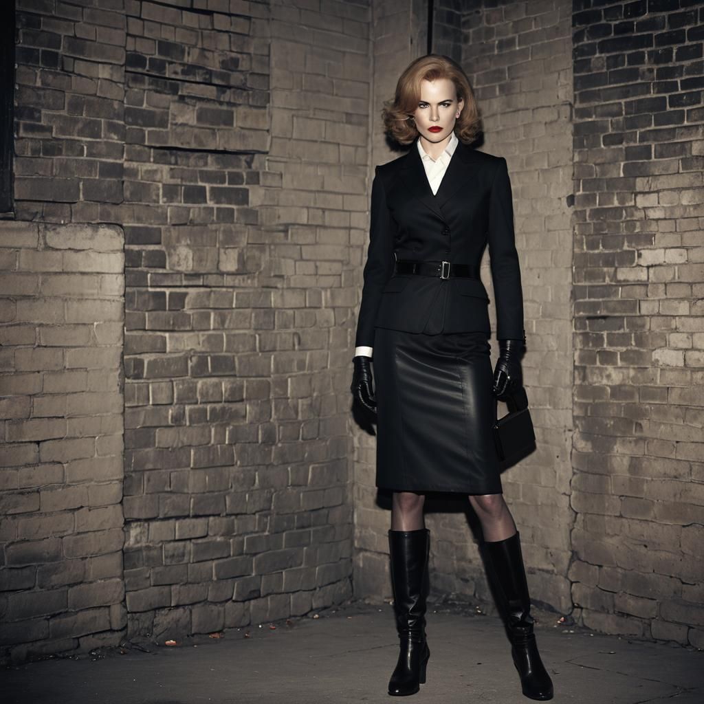 Film Noir Portrait of Woman in Business Suit