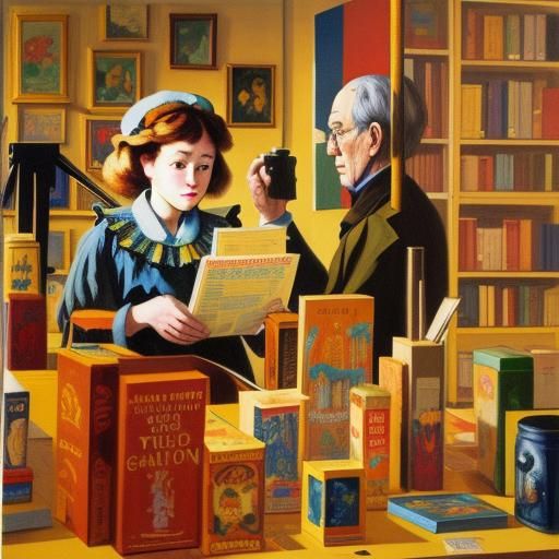 Penny-Farthing Bicycle at Light in Expressionist Style