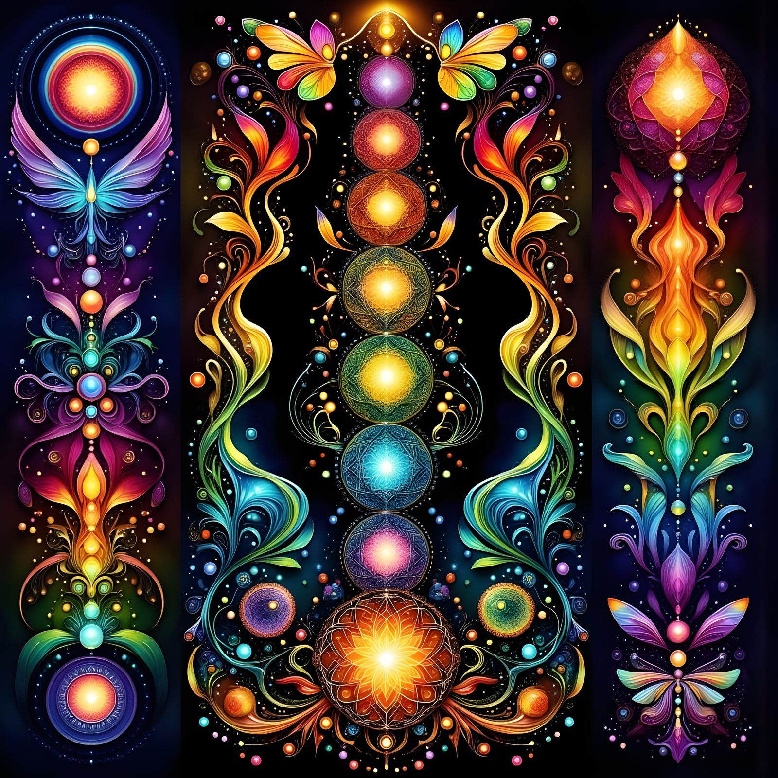 Chakra Symbols in Bohemian Sacred Geometry