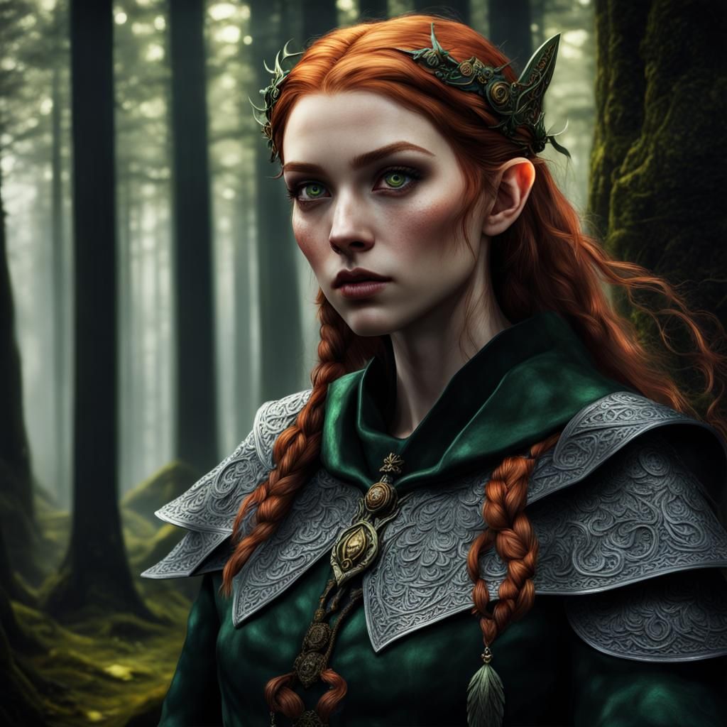 Ginger Elf in Warlock School Uniform, HDR