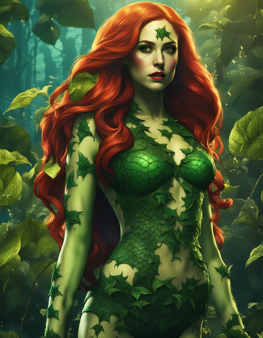 Karen Gillan as Poison Ivy: Detailed Matte Painting