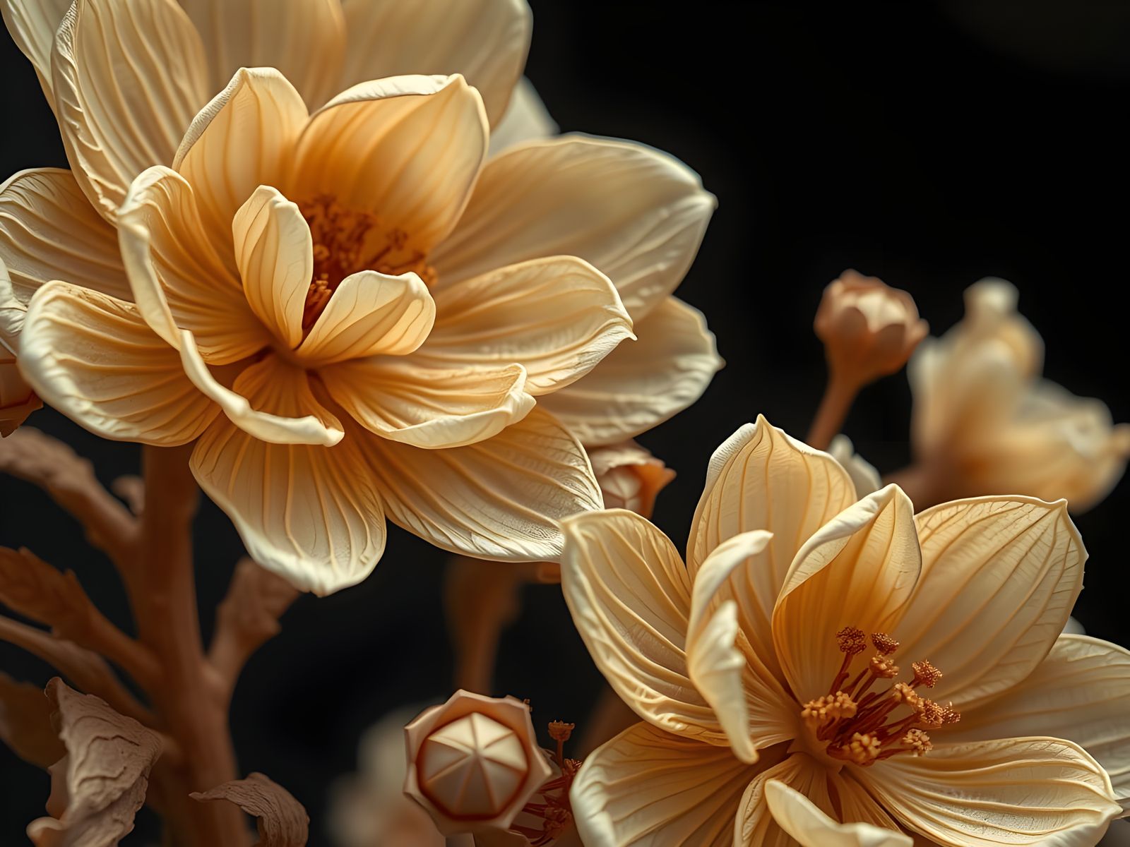 Surreal Dried Floral Blooms in Trendy Tones