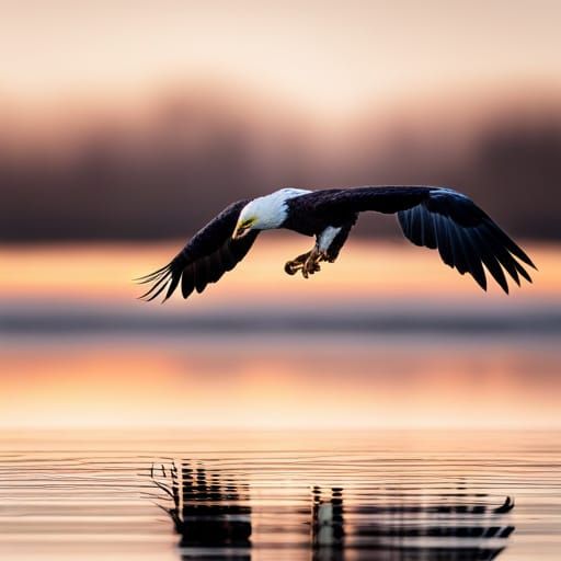 Fish Eagle Hunting at Dawn